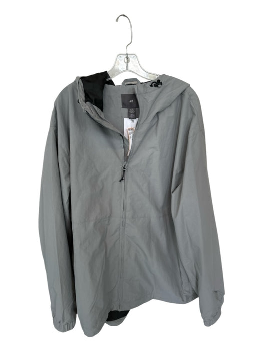 H&M NWT Size 3XL Light Gray Polyester Hood Water Repellent Men's Jacket Light Gray / 3XL