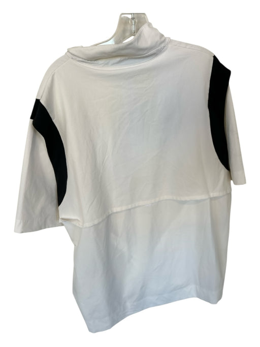 Nike White & Black Polyester UGA Short Sleeve Half Zip Men's Pullover White & Black / XXL