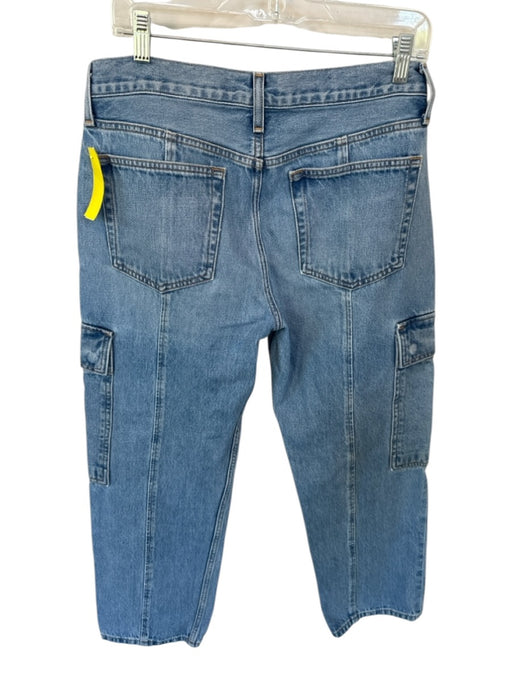 Etica Size 29 Med Light Wash Cotton Mid Rise Barrell Leg Cargo Pockets Jeans Med Light Wash / 29
