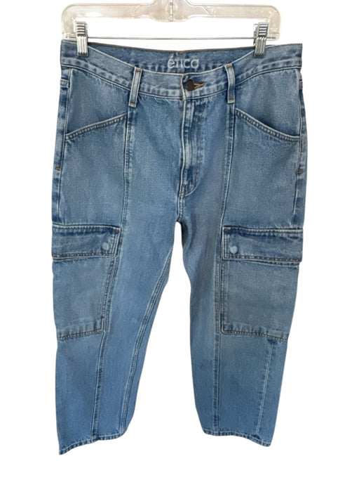 Etica Size 29 Med Light Wash Cotton Mid Rise Barrell Leg Cargo Pockets Jeans Med Light Wash / 29