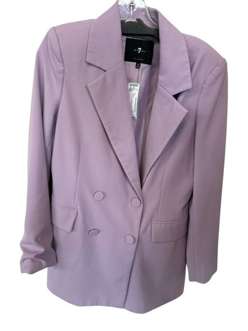 7 For All Mankind Size S Lavender Synthetic Shoulder Pads Long Blazer Lavender / S