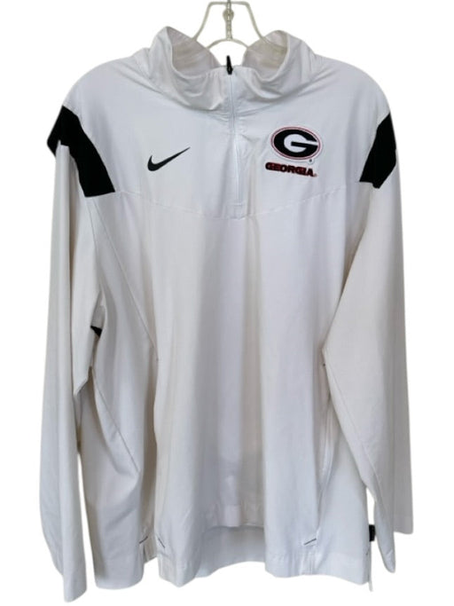 Nike Size XXL White & Black Nylon Zip Up UGA Men's Jacket White & Black / XXL