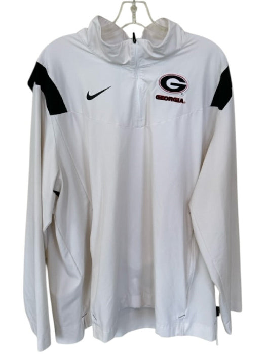 Nike Size XXL White & Black Nylon Zip Up UGA Men's Jacket White & Black / XXL