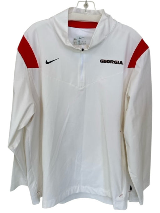 Nike Size XXL White & Red Nylon Zip Up UGA Men's Jacket White & Red / XXL