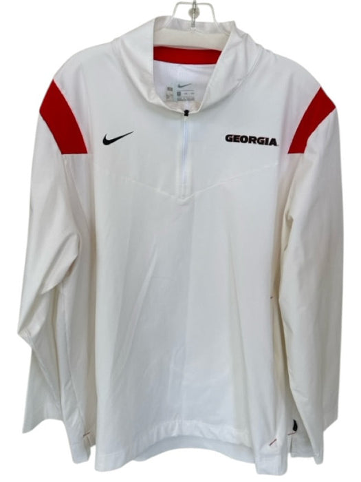 Nike Size XXL White & Red Nylon Zip Up UGA Men's Jacket White & Red / XXL