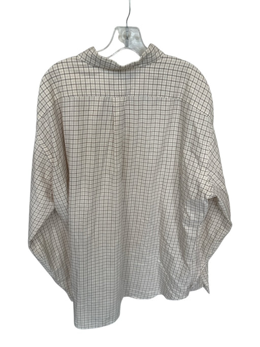 Ralph Lauren Size 3XLT Cream & Brown Cotton Grid Flannel Button Down Men's Shirt Cream & Brown / 3XLT