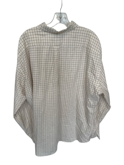 Ralph Lauren Size 3XLT Cream & Brown Cotton Grid Flannel Button Down Men's Shirt Cream & Brown / 3XLT