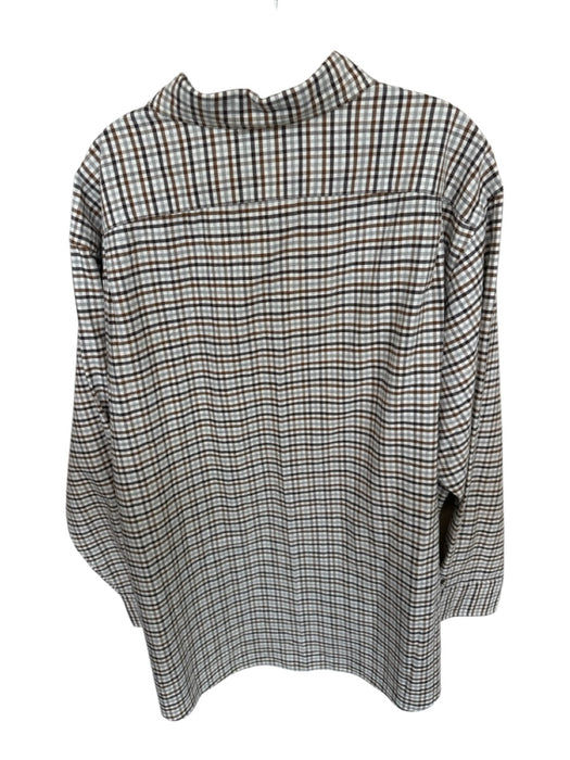 Cremieux NWT Size 2XB Brown & Gray Cotton Checkered Flannel Button Down Shirt Brown & Gray / 2XB