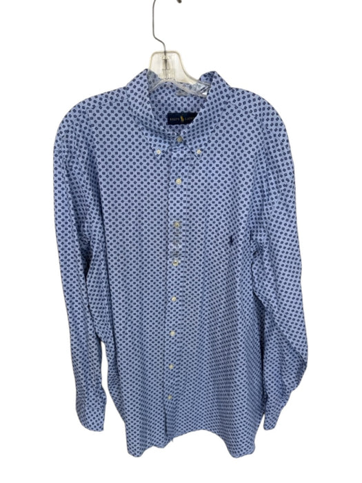 Ralph Lauren Size 3XB Blue & White Cotton Striped Button Down Men's Shirt Blue & White / 3XB