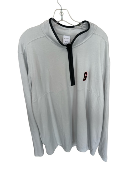 Nike Gray & Black Polyester UGA Half Zip Athletic Men's Pullover Gray & Black / 3XL