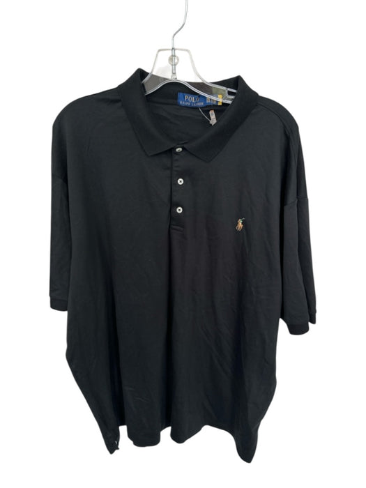 Polo Ralph Lauren Size 3XB Black & Brown Cotton Solid Men's Polo Black & Brown / 3XB