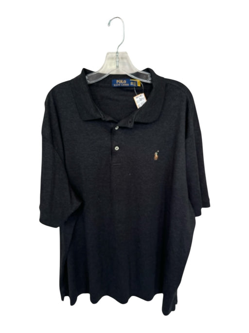 Polo Ralph Lauren Size 3XB Charcoal & Brown Cotton Solid Men's Polo Charcoal & Brown / 3XB