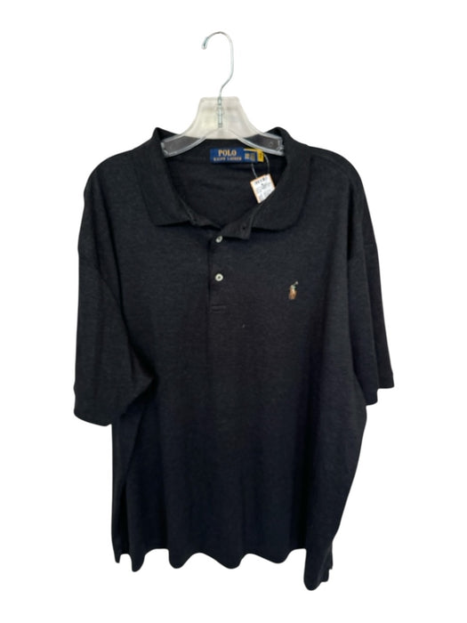 Polo Ralph Lauren Size 3XB Charcoal & Brown Cotton Solid Men's Polo Charcoal & Brown / 3XB