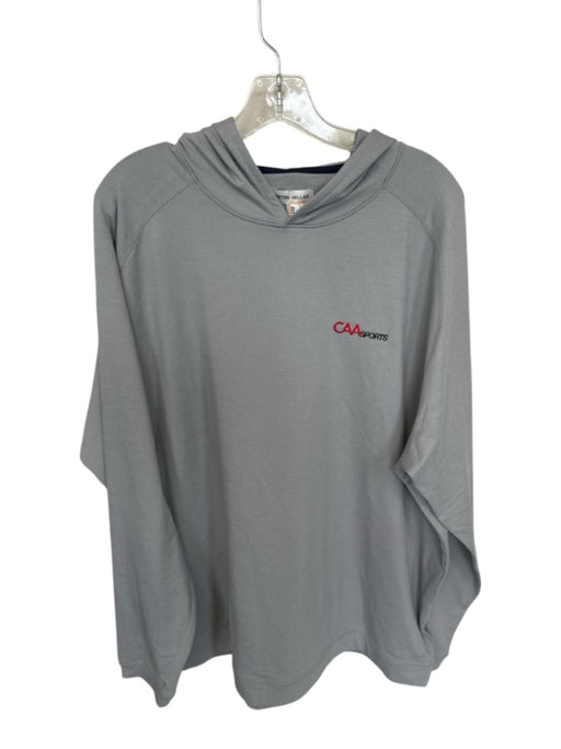 Peter Millar NWT Gray & Red Polyester Heathered Long Sleeve Athletic Hoodie Gray & Red / XXL
