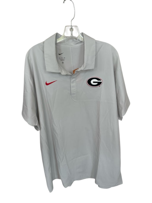 Nike Size 3XL Light Gray & Black Polyester UGA Athletic Men's Polo Light Gray & Black / 3XL