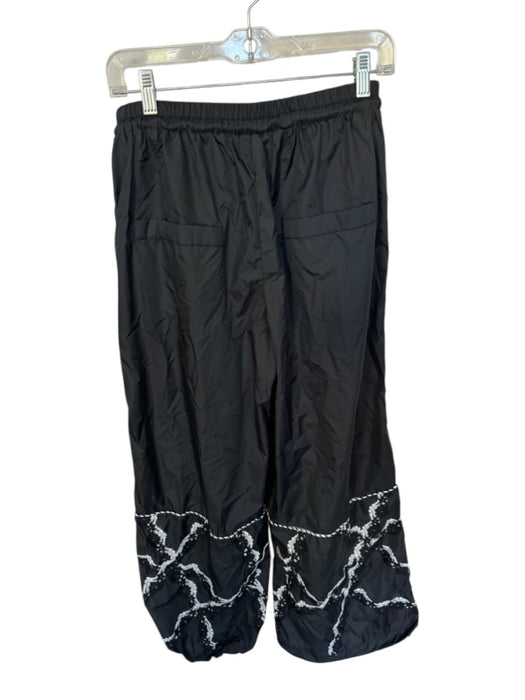 Akira Size S Black & White Nylon Drawstring Lace Detail drawstring ankle Pants Black & White / S