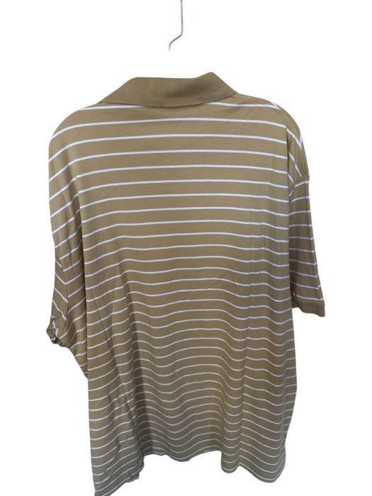 Polo Ralph Lauren Size 3XB Tan & White Cotton Striped Men's Polo Tan & White / 3XB