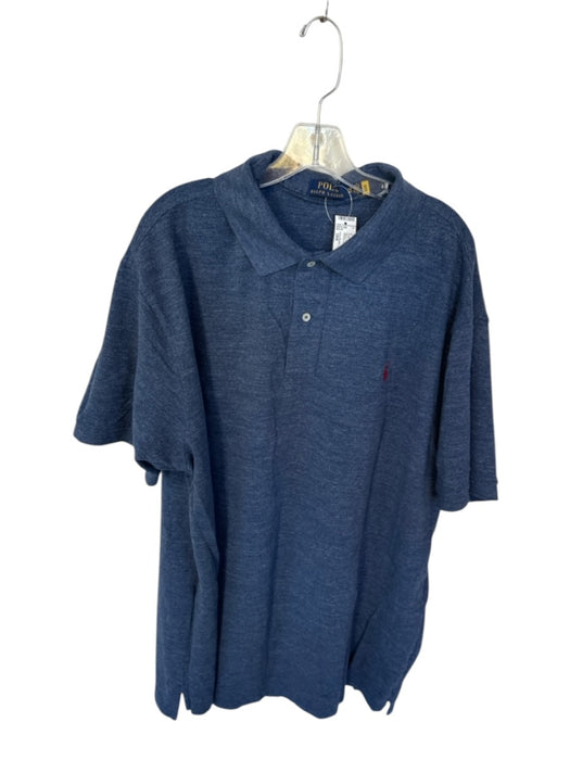 Polo Ralph Lauren Size 3XB Navy Cotton Heathered Men's Polo Navy / 3XB