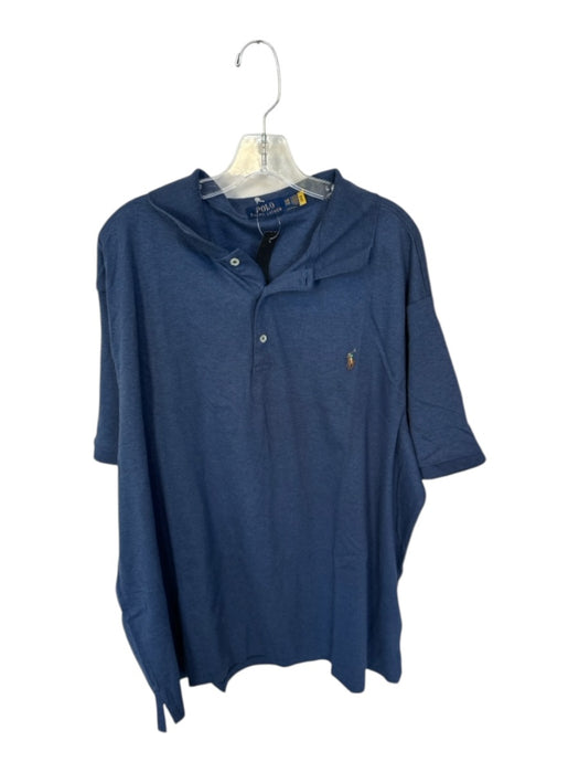 Polo Ralph Lauren Size 3XB Navy Cotton Heathered Men's Polo Navy / 3XB