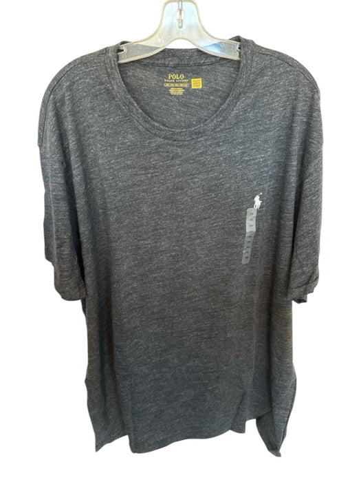 Polo Ralph Lauren NWT Size 3XB Charcoal & White Cotton Heathered Men's T-Shirt Charcoal & White / 3XB