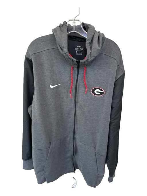 Nike New Size 3XL Gray & Red Polyester Blend UGA Full Zip hood Men's Jacket 3XL