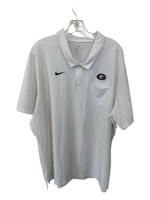 Nike Size 3XL White & Black Recycled Polyester UGA Athletic Men's Polo 3XL