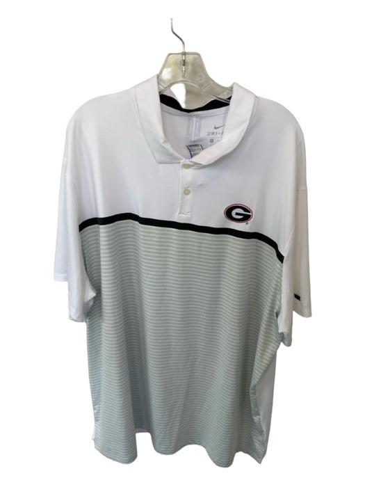 Nike Size 3XL Gray & White Polyester UGA Golf Men's Polo 3XL