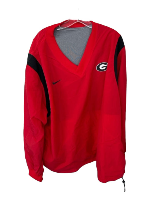 Nike Size 3XL Red & Black UGA V Neck Lined Men's Jacket 3XL