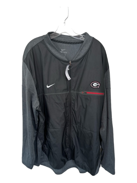 Nike Size 3XL Gray & Black Polyester UGA Full Zip Athletic Men's Jacket 3XL