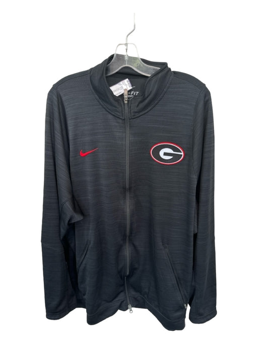 Nike Size 3XL Black & Red Polyester UGA Full Zip Athletic Men's Jacket 3XL