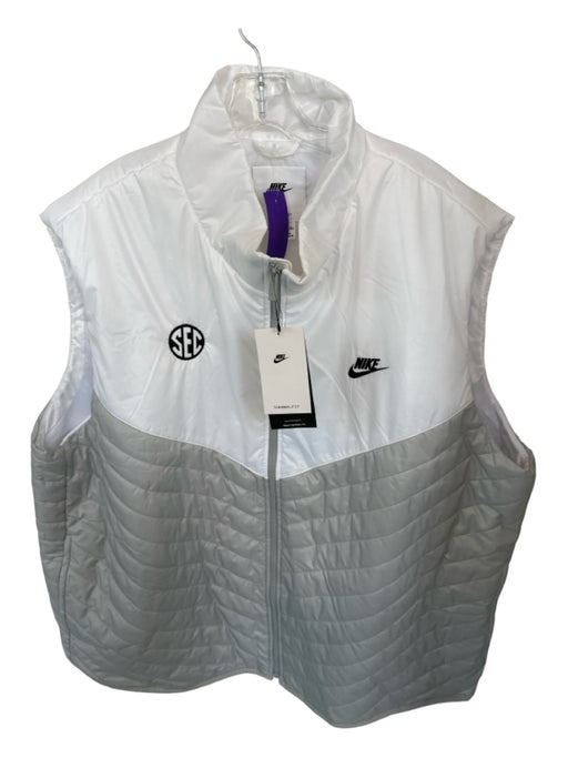 Nike NWT Size 3XL Gray & White Polyester Football Puffer Athletic Men's Vest 3XL