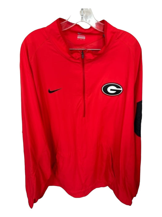 Nike New Size 3XL Red & Black Polyester UGA Half Zip Athletic Men's Jacket 3XL