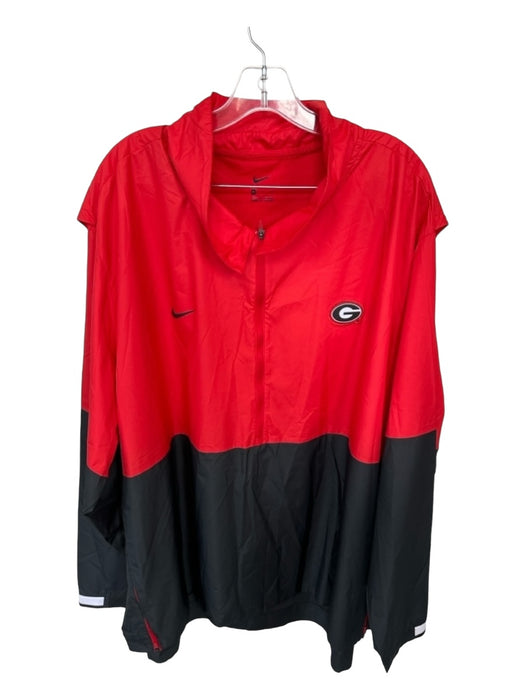 Nike New Size 4XL Red & Black Polyester UGA Half Zip Athletic Men's Jacket 4XL