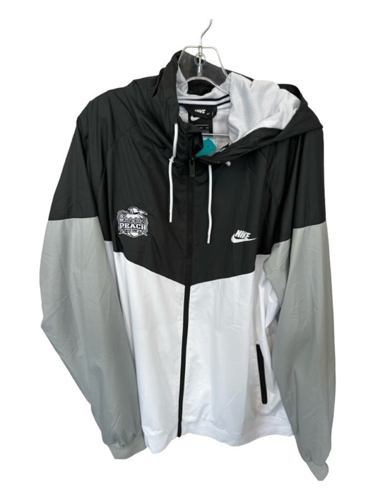 Nike New Size 3XL Black & White Polyester Football Full Zip hood Men's Jacket 3XL