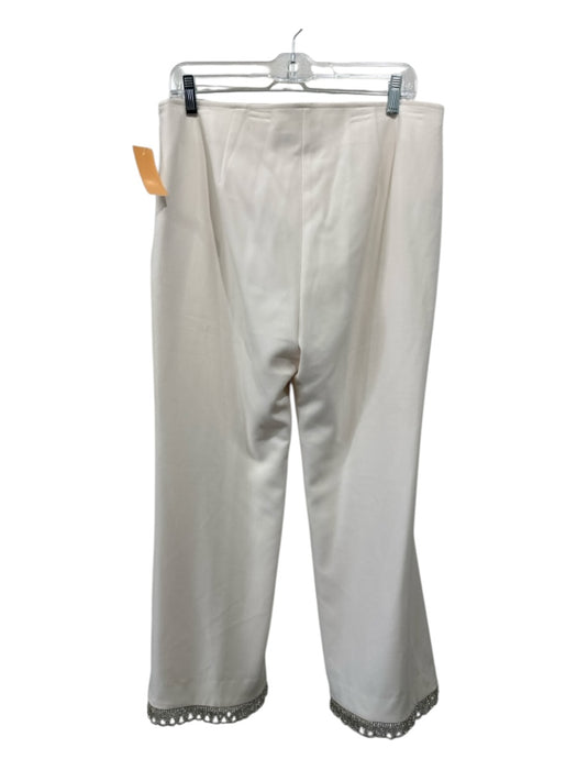 Trina Turk Size 10 Ivory Polyester & Viscose Straight Leg Side Zip Pants Ivory / 10