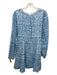 Roller Rabbit Size M Blue & White Cotton Abstract Print Long Sleeve Dress Blue & White / M