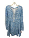 Roller Rabbit Size M Blue & White Cotton Abstract Print Long Sleeve Dress Blue & White / M