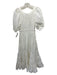Ulla Johnson Size 4 White Cotton Short Puff Sleeve Smocked Detail Dress White / 4