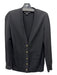 St John Caviar Size S Black Wool V Neck Button Up Gold button Cardigan Black / S