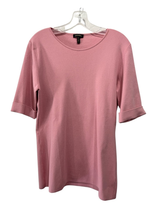 Escada Size XL Pink Viscose & Polyester Boat Neck Half Sleeve Top Pink / XL