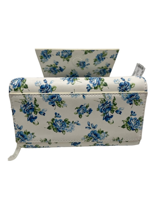 House of Want White blue & green Polyurethane Floral Flap Magnetic Close Bag White blue & green / XS
