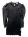 Ulla Johnson Size 2 Black Silk Blend Smocked Long Sleeve Ruffle Hem Dress Black / 2