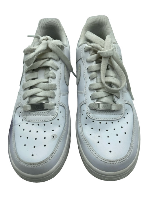 Nike Shoe Size 6.5 White Leather round toe lace up Low Top Air Force 1 Sneakers White / 6.5