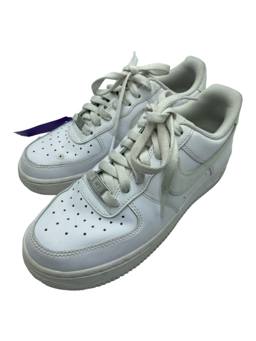 Nike Shoe Size 6.5 White Leather round toe lace up Low Top Air Force 1 Sneakers White / 6.5