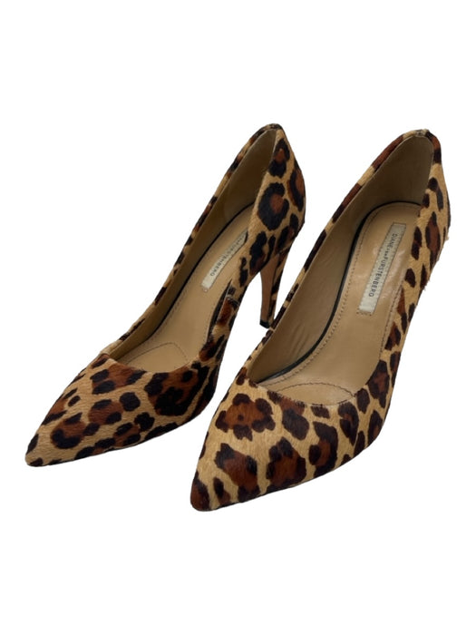 Diane Von Furstenberg Shoe Size 7.5 Tan & brown Ponyhair Pointed Toe Midi Pumps Tan & brown / 7.5
