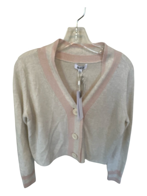 525 Size XS Pink & Cream Cashmere Knit Button Down Sweater Pink & Cream / XS