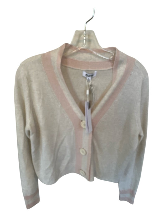 525 Size XS Pink & Cream Cashmere Knit Button Down Sweater Pink & Cream / XS