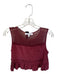 Elizabeth & James Size XS Maroon Silk Mesh Detail Acordian Pleated Top Maroon / XS