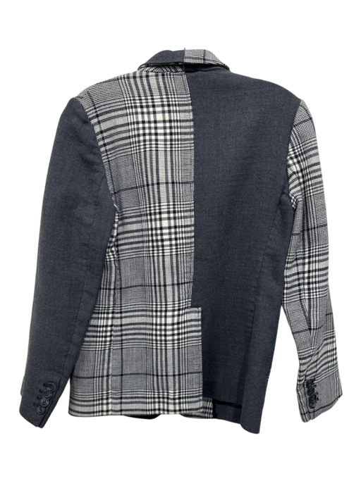 Mira Mikati Size XS / 34 gray, cream, green Wool Blend Patch Plaid Blazer Jacket gray, cream, green / XS / 34