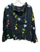 Cynthia Rowley Size S Black & Multi Cotton Embroidered Floral Ruffle Neck Top Black & Multi / S